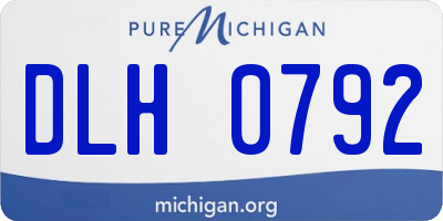 MI license plate DLH0792