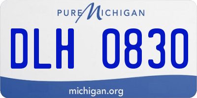 MI license plate DLH0830
