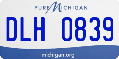 MI license plate DLH0839