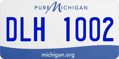 MI license plate DLH1002