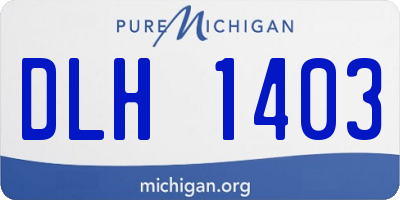 MI license plate DLH1403