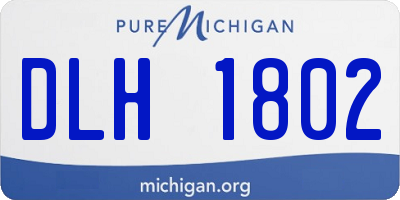 MI license plate DLH1802