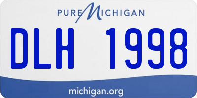 MI license plate DLH1998