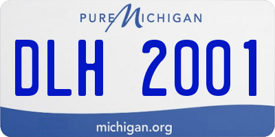 MI license plate DLH2001