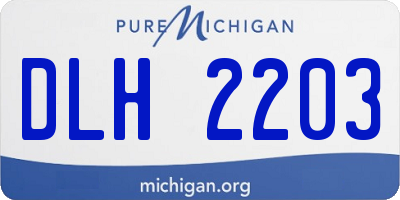 MI license plate DLH2203