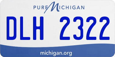 MI license plate DLH2322