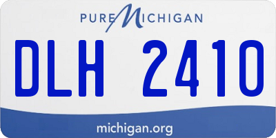 MI license plate DLH2410