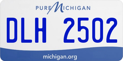 MI license plate DLH2502
