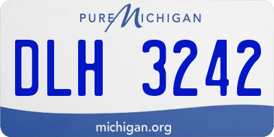 MI license plate DLH3242