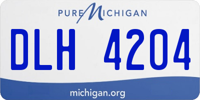 MI license plate DLH4204