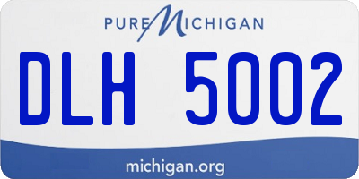 MI license plate DLH5002