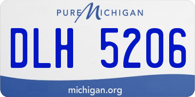 MI license plate DLH5206