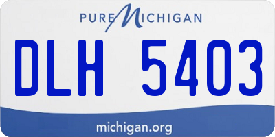 MI license plate DLH5403