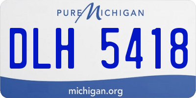 MI license plate DLH5418