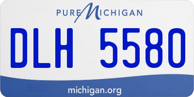 MI license plate DLH5580