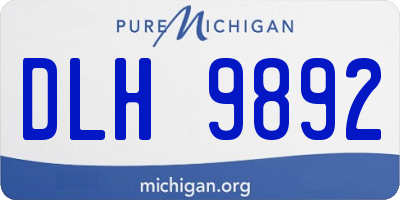 MI license plate DLH9892