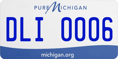 MI license plate DLI0006