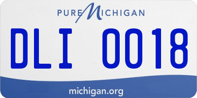 MI license plate DLI0018