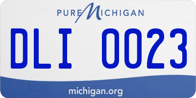 MI license plate DLI0023