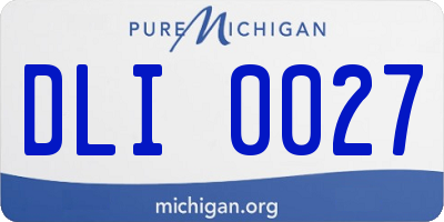 MI license plate DLI0027