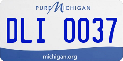 MI license plate DLI0037