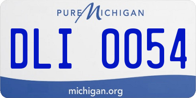 MI license plate DLI0054