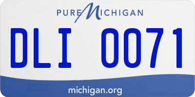 MI license plate DLI0071