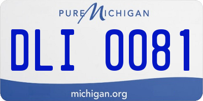 MI license plate DLI0081