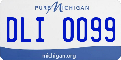MI license plate DLI0099