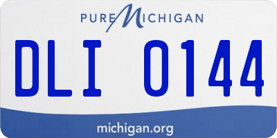 MI license plate DLI0144