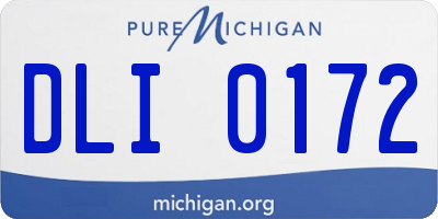 MI license plate DLI0172