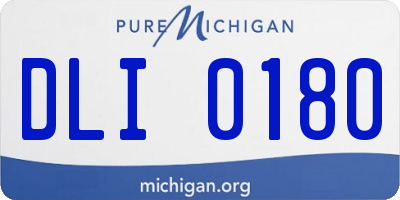 MI license plate DLI0180