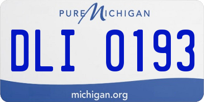 MI license plate DLI0193