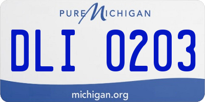 MI license plate DLI0203