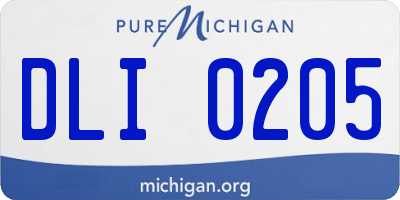 MI license plate DLI0205