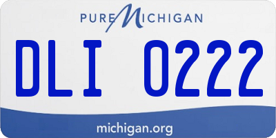 MI license plate DLI0222