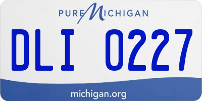 MI license plate DLI0227