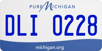 MI license plate DLI0228