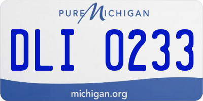 MI license plate DLI0233