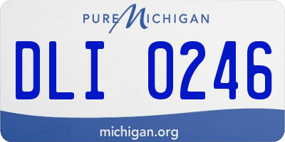 MI license plate DLI0246
