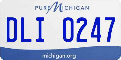 MI license plate DLI0247