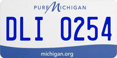 MI license plate DLI0254