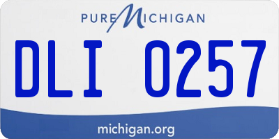MI license plate DLI0257