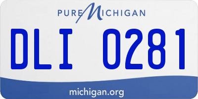 MI license plate DLI0281
