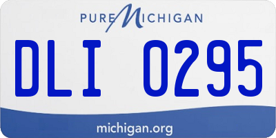 MI license plate DLI0295