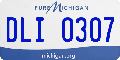 MI license plate DLI0307