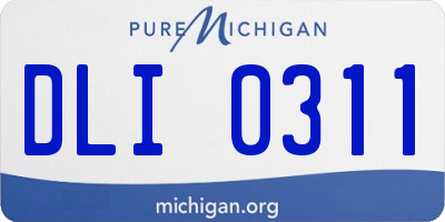 MI license plate DLI0311