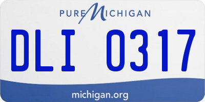 MI license plate DLI0317