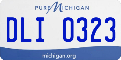 MI license plate DLI0323
