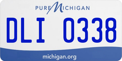 MI license plate DLI0338